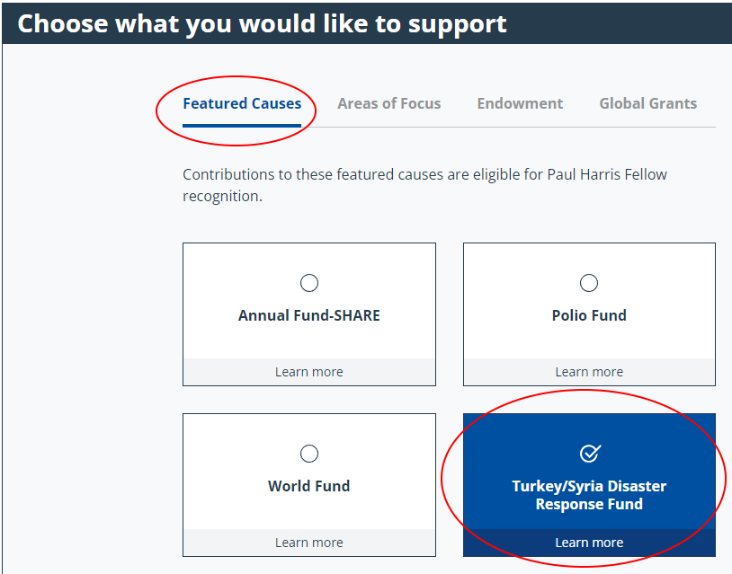 Turkey/Syria Earthquake Disaster Response Rotary Zones 3031